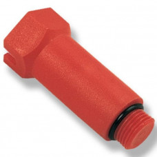 Заглушка 1/2", Henco, резьба, нар., полипропилен, длина 80 мм (красная)