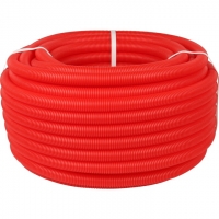 STOUT Труба гофрированная ПНД, цвет красный, наружным диаметром 25 мм для труб диаме